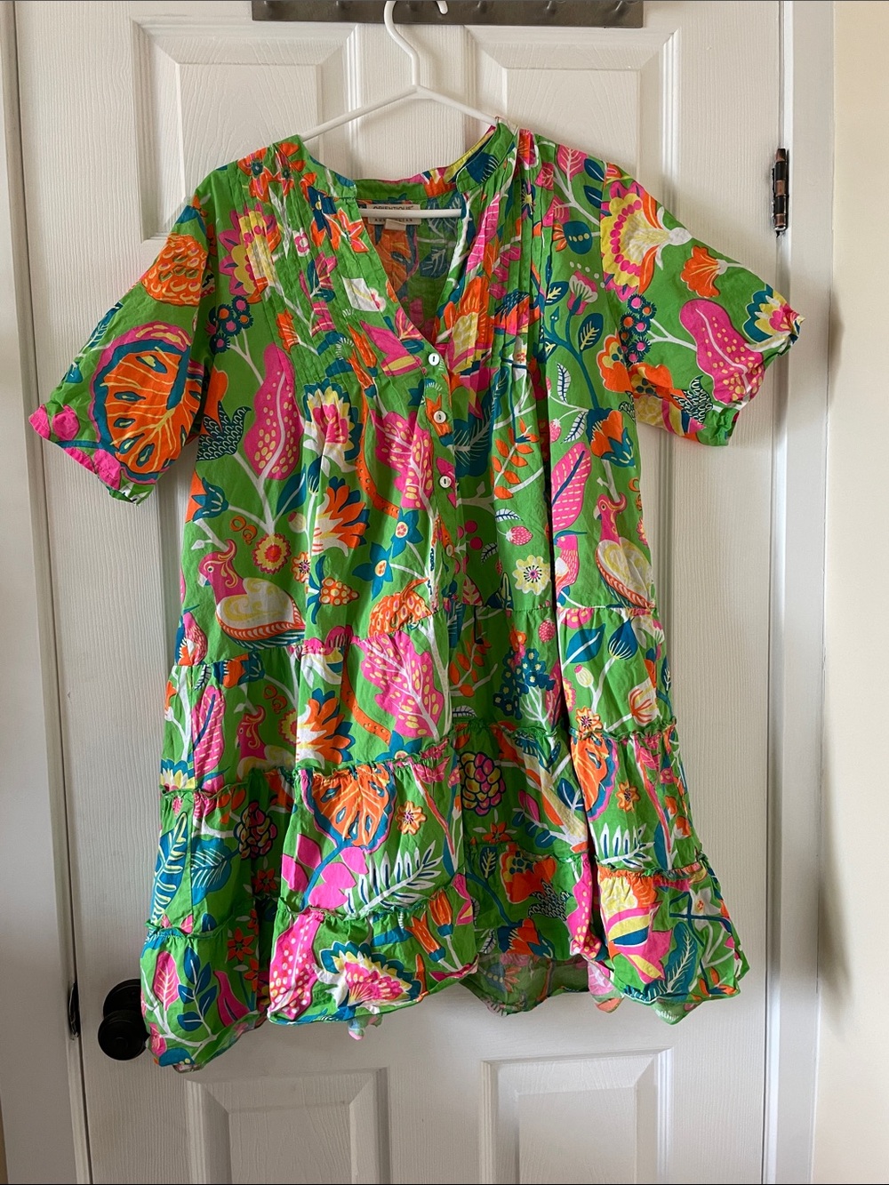 Orientique Australia resort beach wear neon trapeze organic cotton dress